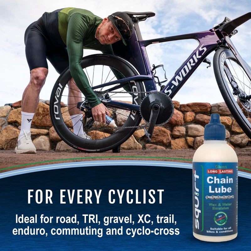 Squirt Chain Lube for Bikes 2 Pack (120ml) – Long-Lasting Lubricant for All Bike Chains – All-Weather Dry Lube to Reduce Noise & Chainsuck – Bicycle Tools & Maintenance Aid - Image 3